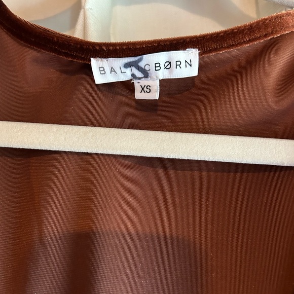 Rust colored velvet Baltic Born wrap maxi dress size XS - Picture 2 of 3